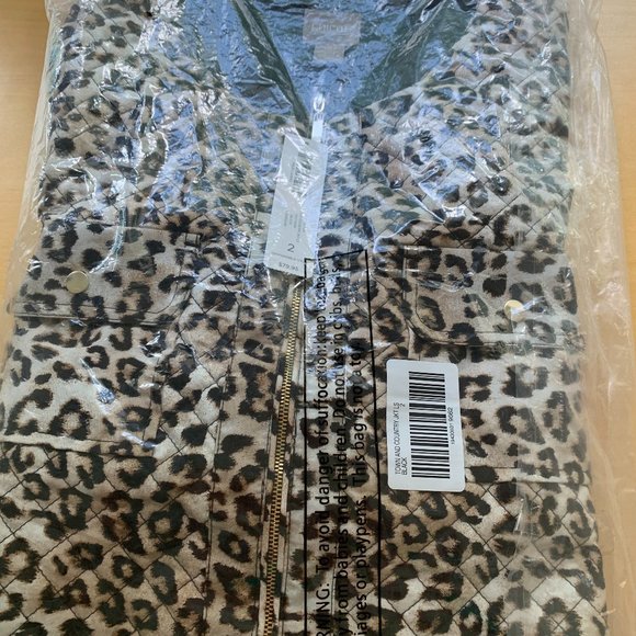 Chico's Leopard Skin Commuter Town and Country Jacket sz 2 NWT - Picture 10 of 11